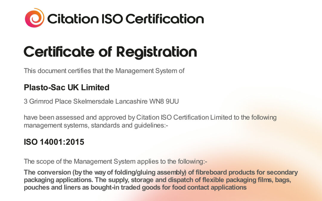 ISO 14001 Certificate